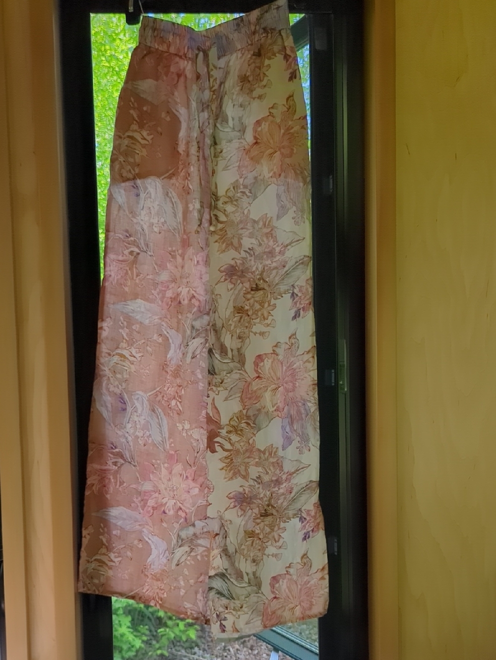 NWOT Sz 1 Zimmermann 100% Linen Wide Leg Pants in Multicolored Floral Print